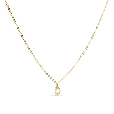 Collier Luxenter avec Zirconia brillant finition or 18k - Alphabet D