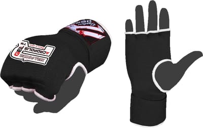 Gel Quick Hand Bandages - Boksbandages Binnenhandschoenen - Vechtsport Training - Gel Polsbescherming - Maat S - Zwart