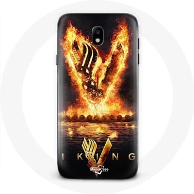 Coque - Vikings - Samsung Galaxy S5 - Logo V - Épée de Feu - Noir noir