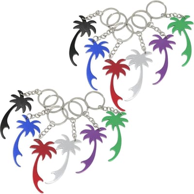 Dailygoods- Flesopener Klein - Sleutelhanger - Bieropener - Draagbaar - Grappig Cadeau - 10 Stuks - Aluminium met Sleutelring