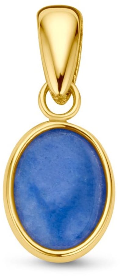 14K geelgoud hanger blauw kwarts 4028791