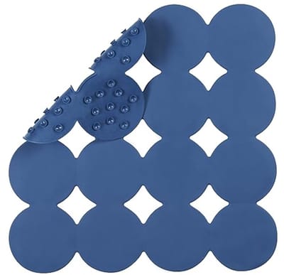 Vierkante Antislip Douchemat met Zuignappen - Rubber Badmat voor Douche en Badkamer (21 x 21 inch, Marineblauw)
