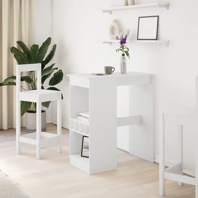 vidaXL - Bartafel - met - rekken - 90x47,5x103,5 - cm - bewerkt - hout - wit