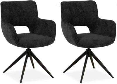 MX Sofa - Eetkamer stoel Darwin - Antraciet (set van 2 stuks)