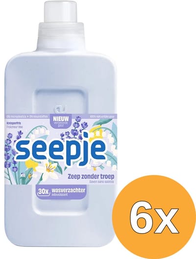Seepje Wasverzachter Knisperfris - 180 wasbeurten - 6 x 750ML - Voordeelverpakking