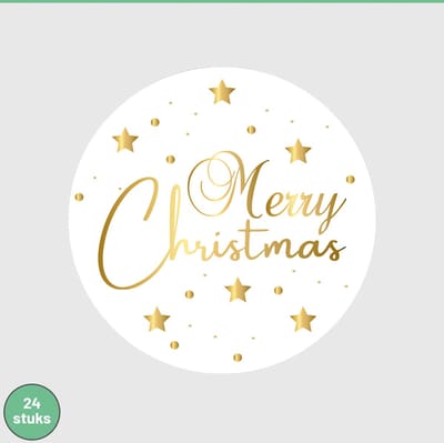 Sluitstickers / Cadeaustickers Kerst 24 stuks - Merry Christmas