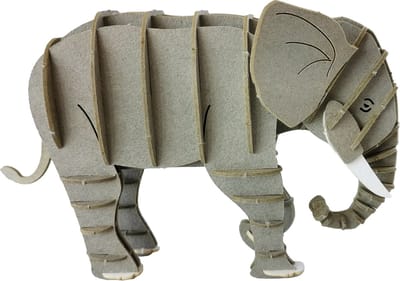 Fridolin 3D Paper Model - Grijze Olifant.