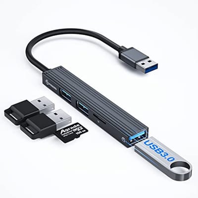 SnelShoppen - 4-Port USB 3.0 Hub - USB Hub met 4 Poorten - Ideaal voor Computer, Laptop, Thuis en Kantoor - Snelle Gegevensoverdracht - Compact en Duu