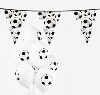 Versiering pakket Voetbal zwart -wit.