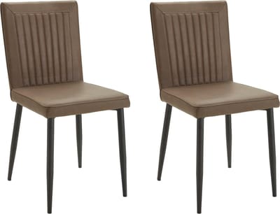 Felicia-Eetkamerstoel - Bruin - Set van 2