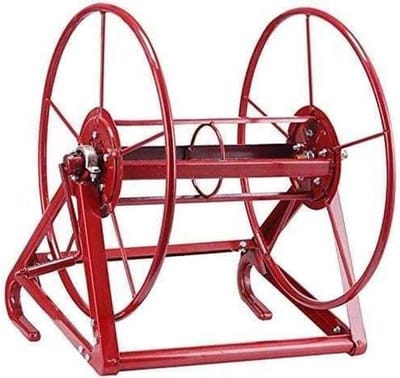 Slangwagen Metaal - Haspel Trolley - Tuin Besproeien - Robuuste Constructie - 200m Slang Capaciteit - Zwart