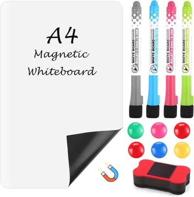 Magnetisch A4 Whiteboardfolie - Zelfklevend en Afwasbaar - Inclusief Stiften en Spons voor Thuis, Kantoor en School