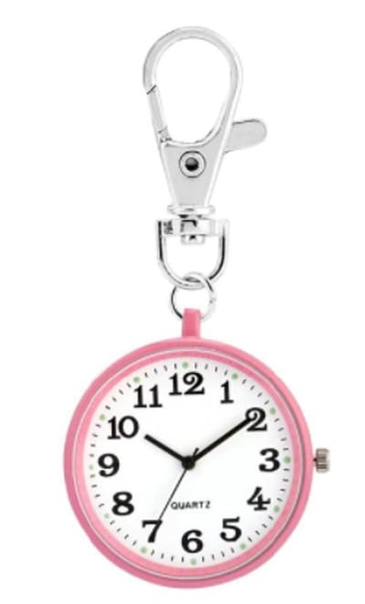 Praktische roze verpleegstershorloge - zusterhorloge - met clip - 38 mm - I-deLuxe verpakking