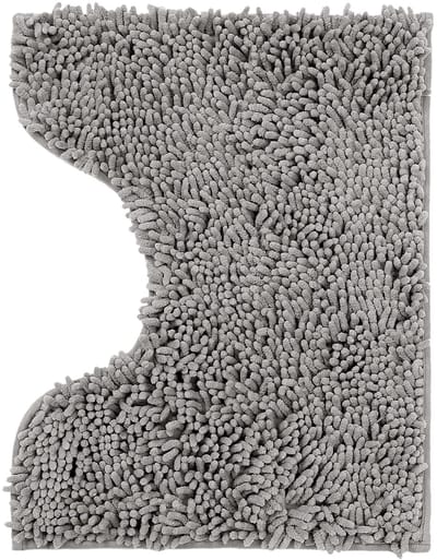 Badmat Antislip, Zacht Badmat, Langharige Badmat, Antislip Badkamer Kleed, voor Douche, Bad, U-Vorm 40x50cm, Grijs