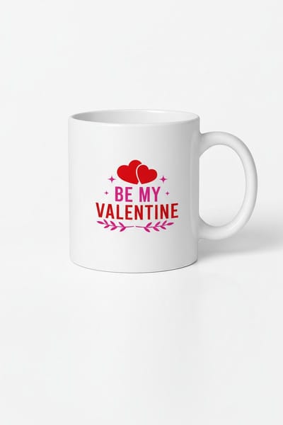 Valentijn Mok 'Be My Valentine' - Romantisch Cadeau met Hartjes en Liefdesboodschap