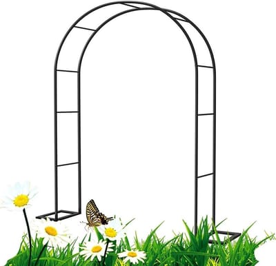 Metalen Tuinprieel - Bruiloft Boog Klimplant - Tuin Decoratie - Weerbestendig Metaal - 180 cm x 3 m - Zwart