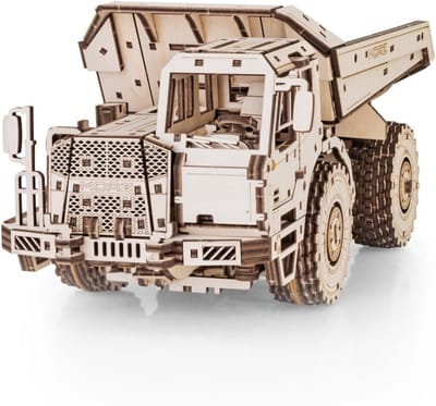 Houten Kiepwagen - 3D Puzzel - Modellen Bouwen - Veermotor Beweegbaar - 336cm Lengte