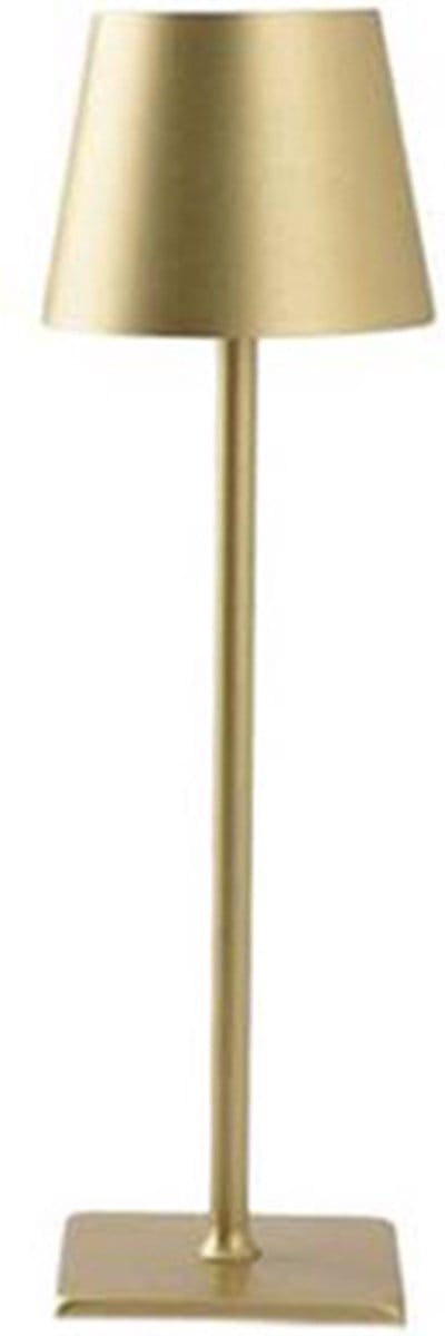 Fedec Draadloze Tafellamp - Dimbaar - ∅11 x 38 cm - IP44 Waterdicht - Goud