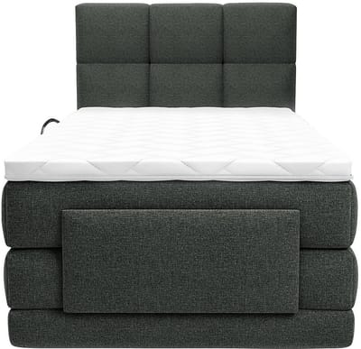 Vente-unique Boxspringbed stof antracietgrijs 100 x 200 cm
