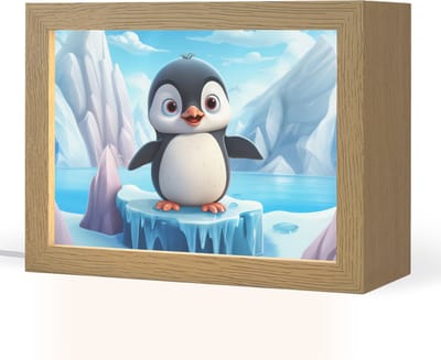 Nachtlampje 20x15 cm - Kinder lampje - Pinguïn - Meisjes - Pooldieren - Kinderen - Tafellamp kinderkamer - Slaapkamer lamp - Bedlamp kinderen - Kinderlampje stopcontact - Wandlamp babykamer - Nachtlampjes