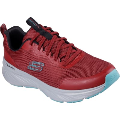 Skechers Edgeride Rekze Textiel Heren Burgundy/Grey Trainers