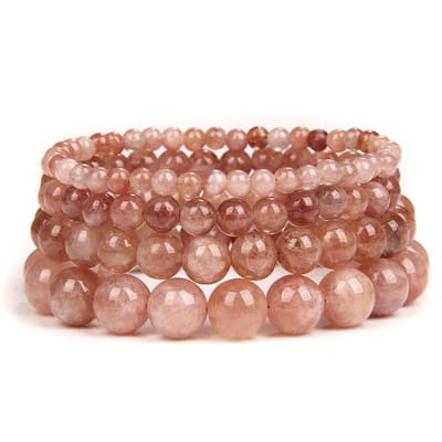 Bixorp Gems Zonnesteen Edelstenen Armbanden set 4mm + 6mm + 8mm + 10mm - Edelsteen Armbanden Bundel Cadeau