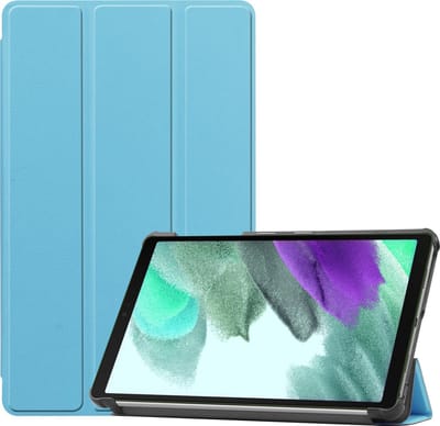 Hoesje Geschikt voor Samsung Galaxy Tab A7 Lite - Dun & Stevig - Trifold Bookcase - Hard Cover - Hardcover Book Case - Tablet Hoes - Lichtblauw