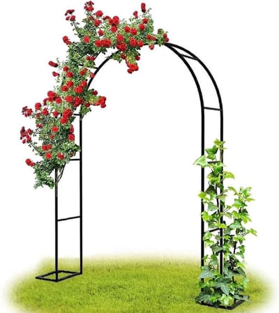 Metalen Tuinboog - Decoratieve Boog - Klimplanten Ondersteunen - Roestbestendige Constructie - 3.5 x 2.2 Meter - Wit