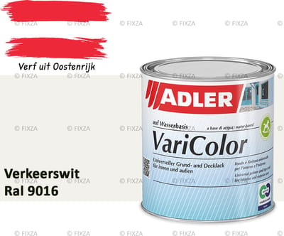 ADLER Varicolor Lakverf RAL 9016 – Verkeerswit 375 ml – 2-in-1 Houtverf, Metaalverf en Kunststof Lak voor Binnen & Buiten