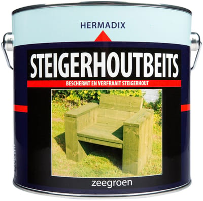 Hermadix Steigerhoutbeits - 2,5 liter - Zee groen