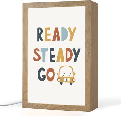 Nachtlampje 20x30 cm - Kinder lampje - Auto - Quote - Kleuren - Voertuigen - Tafellamp kinderkamer - Slaapkamer lamp - Bedlamp kinderen - Kinderlampje stopcontact - Wandlamp babykamer - Nachtlampjes