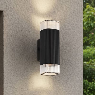 Lindby - Wandlamp buiten - 2lichts - Metaal, acryl - H: 24 cm - GU10 - zwart