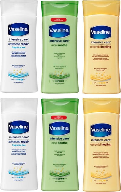 Vaseline bodylotion set van 6 (Advanced Repair - Aloë Soothe - Essential Healing)