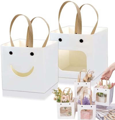Dailygoods- Geschenkdozen Milieuvriendelijk - Kraftpapier - Venster - Vierkant - Robuust - 10x10x10 cm - Uniek Ontwerp - Cadeauverpakking