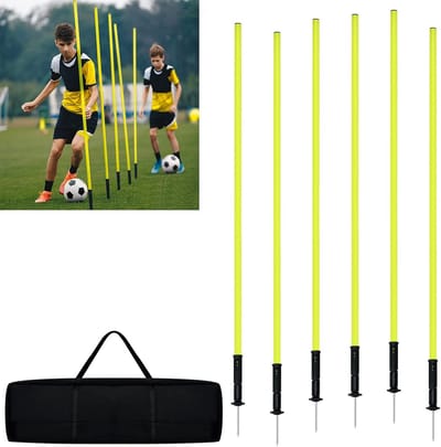 Slalomstangen Voetbalset - 6 Stuks voor Coördinatietraining en Behendigheid