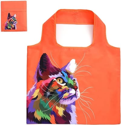 Grote Vouwbare Dierenprint Shoptas, 50 x 40 cm, Herbruikbaar, Scheurvast, Lichtgewicht, Ideaal voor Winkelen en Reizen