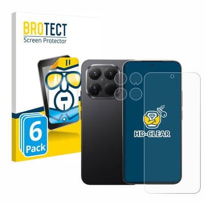 BROTECT - Screenprotector voor Xiaomi 15T Pro (Voor+Camera) - Folie Beschermfolie transparant 6 Stuks