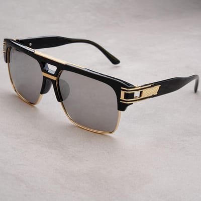Luxe Stijlvolle Heren Zonnebril Designer Vierkant Metalen Zonnebril Klassieke Mode Autorijden Alpha Shades UV400