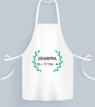 Akyol - grandma i love you Keukenschort - Oma - de liefste oma - verjaardag - cadeautje voor oma - oma artikelen - kado - geschenk - 82 bij 71 cm