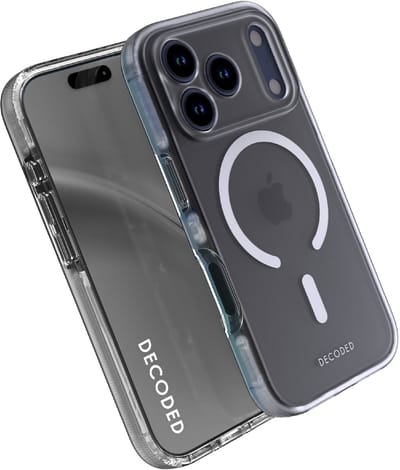 DECODED Clear Frosted Hoesje Geschikt voor iPhone 17 Pro - Anti-Yellowing - 100% Gerecycled Materiaal- Geschikt voor MagSafe - Doorzichtig Hoesje – Wit