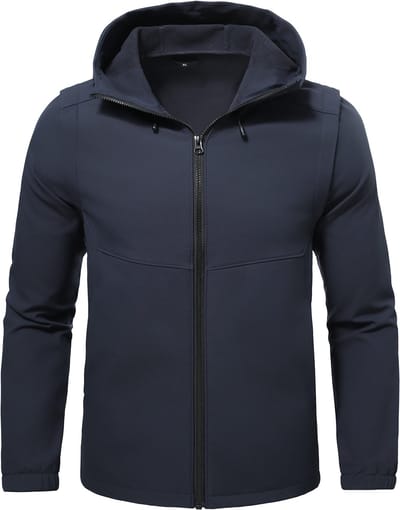 YOUTHUP Heren Capuchon Outdoorjas - Fleecevoering – Afneembare Mouwen - S