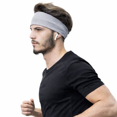 Luxe Elastische Hoofdband I Zweetband I Haarband I Diadeem I Sporthaarband I Uniseks I Voor Dames en Heren I Lichtgrijs