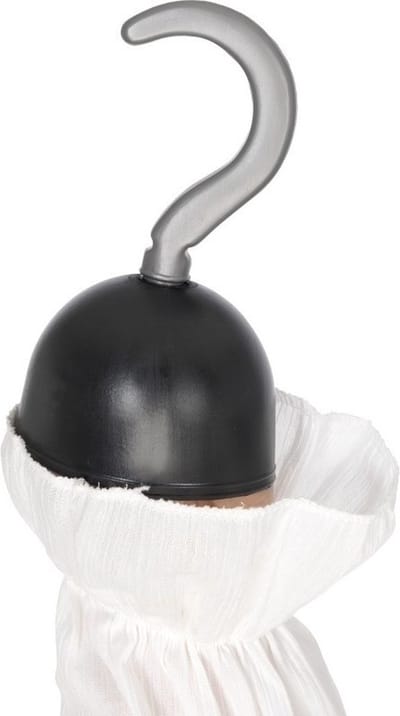 Piratenhaak verkleed accesoires - piraten speelgoed - kunststof - 19 cm - kapitein haak voor aan arm/hand