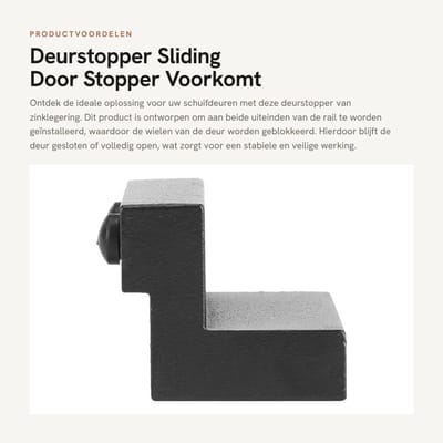 Dailygoods- Deurstoppers Set van 2 - Zinklegering - Deurstopper voor Schuifdeuren - Antislip - Blokkeren van Wielen - Voorkomt Wiegen - Deurbuffer