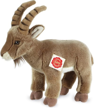 Hermann Teddy Knuffeldier Steenbok - zachte pluche stof - premium knuffels - bruin - 26 cm