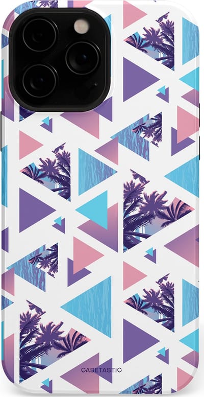 Casetastic Hoesje Geschikt voor Apple iPhone 13 Pro Max Magsafe - Stijlvolle Beschermende Duo-layer Case - Zomervibe geometrie