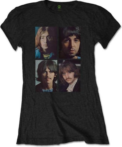 The Beatles - White Album Faces Dames T-shirt - S - Zwart