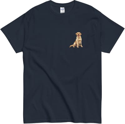 Blauw Dames en Heren T Shirt Golden Retriever - Honden Logo Print - Honden Baasjes Cadeau - S