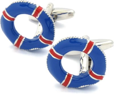 Manchetknopen - Reddingsboei Boot Blauw en Rood