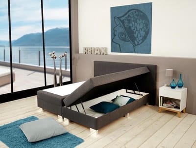 Luxe Opberg Boxspring Brooklyn 140x200 zwart